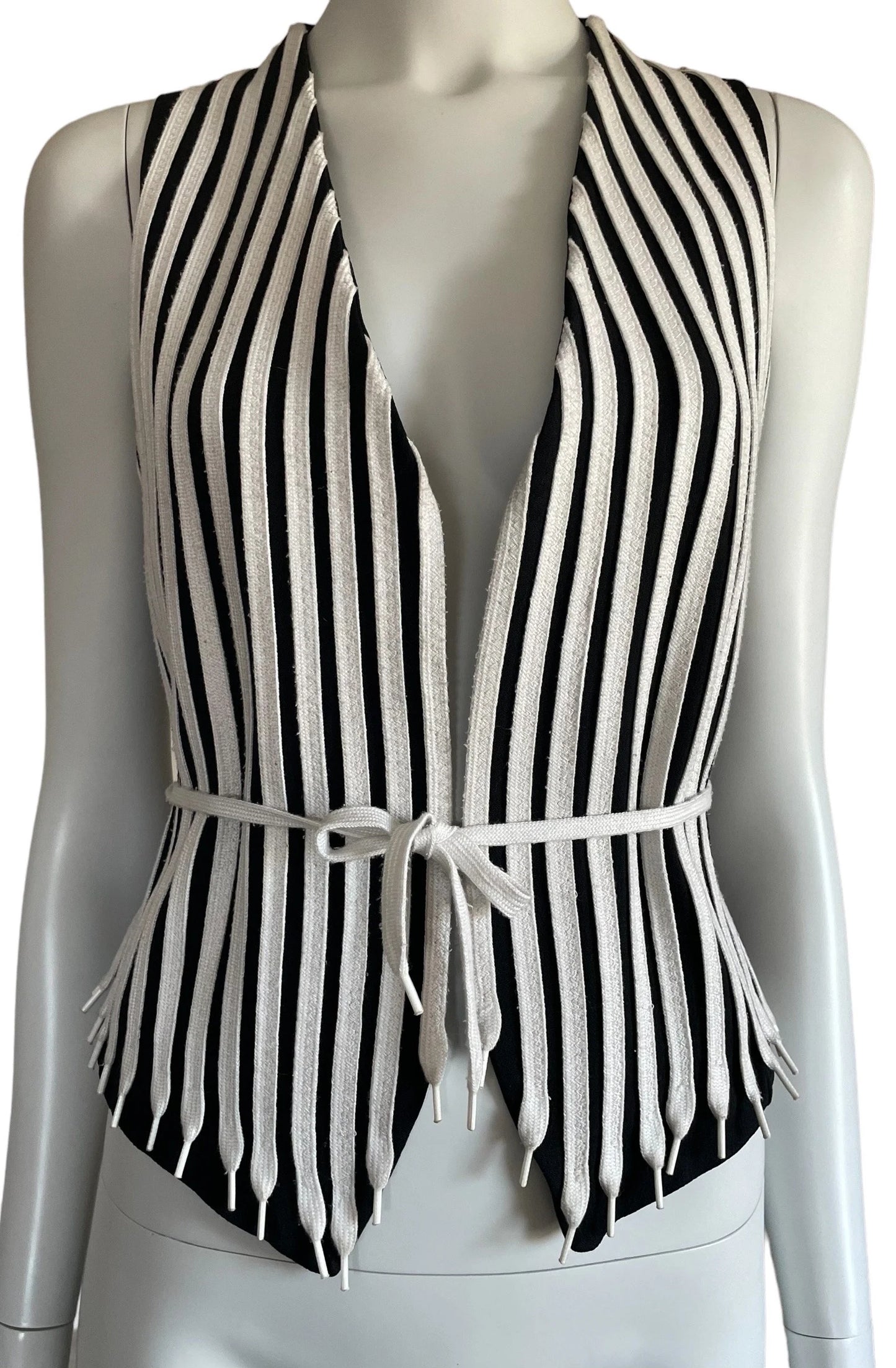 Moschino Cheap and Chic shoe laces stripe vest