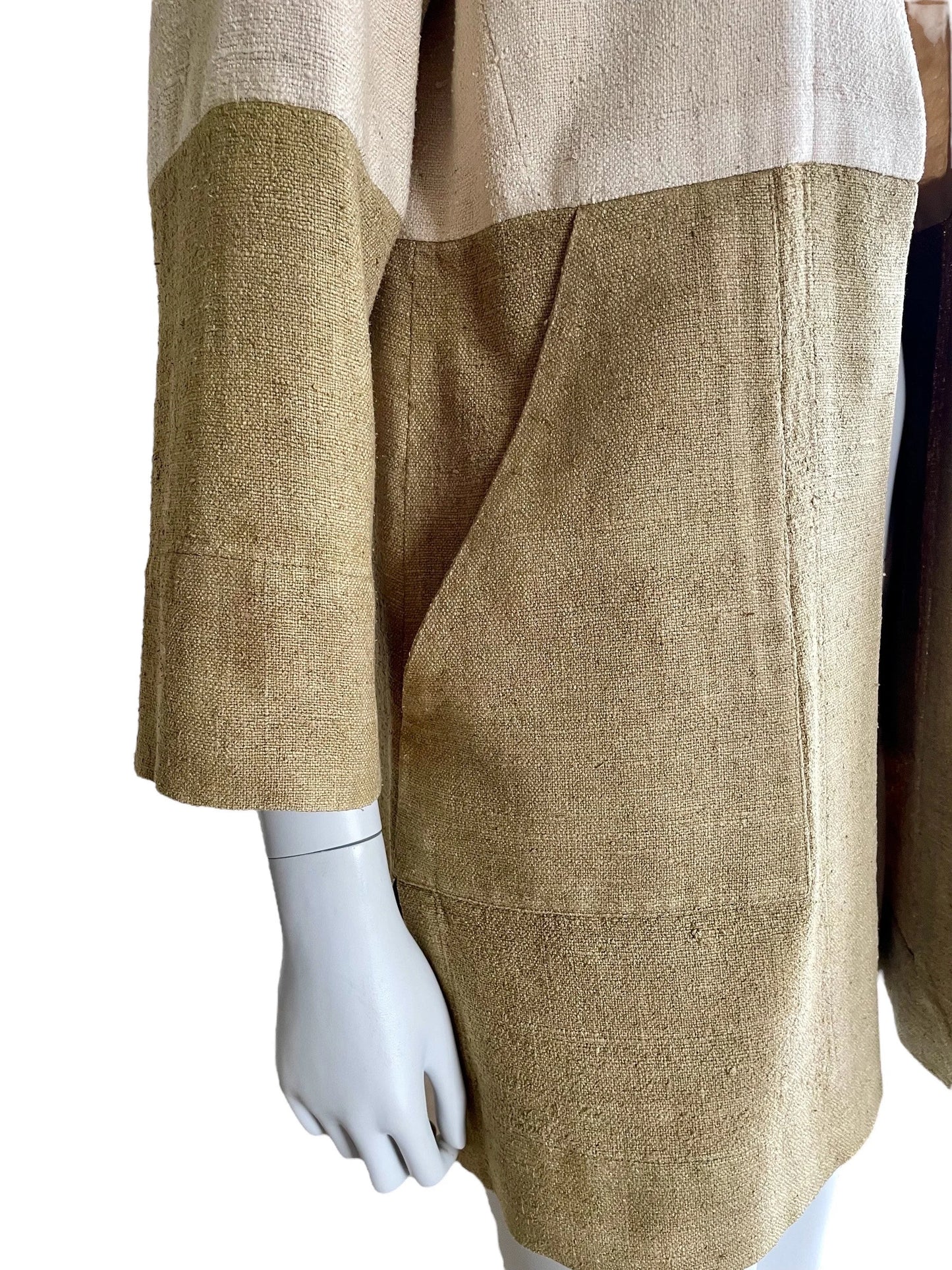 Yves Saint Laurent Rive Gauche raw silk open jacket