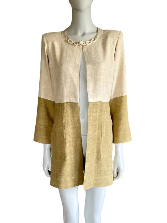 Yves Saint Laurent Rive Gauche raw silk open jacket