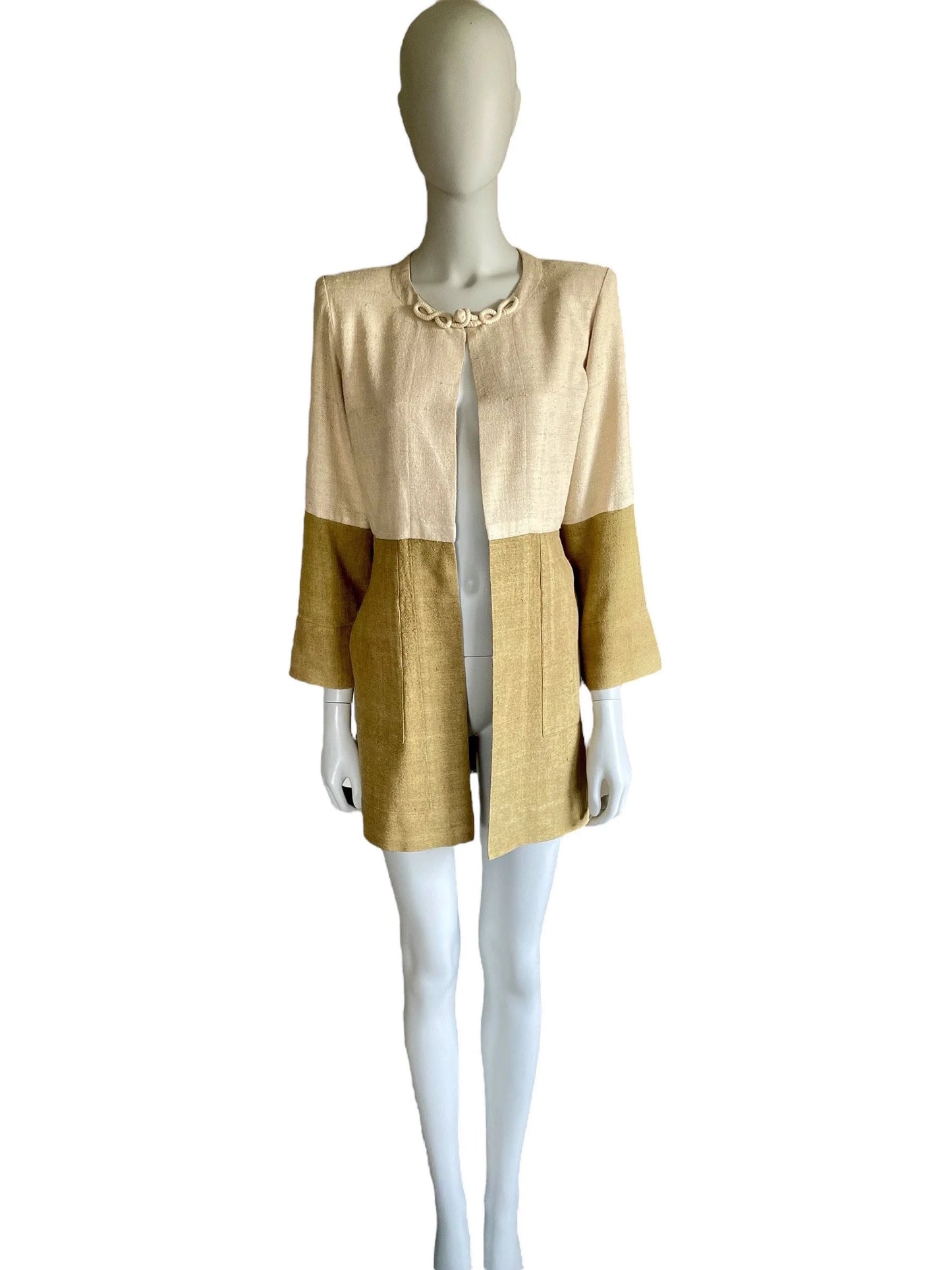 Yves Saint Laurent Rive Gauche raw silk open jacket