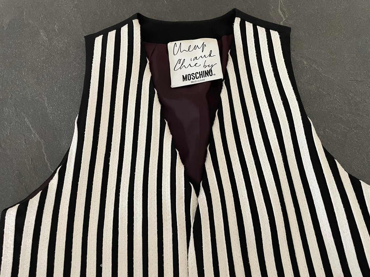 Moschino Cheap and Chic shoe laces stripe vest