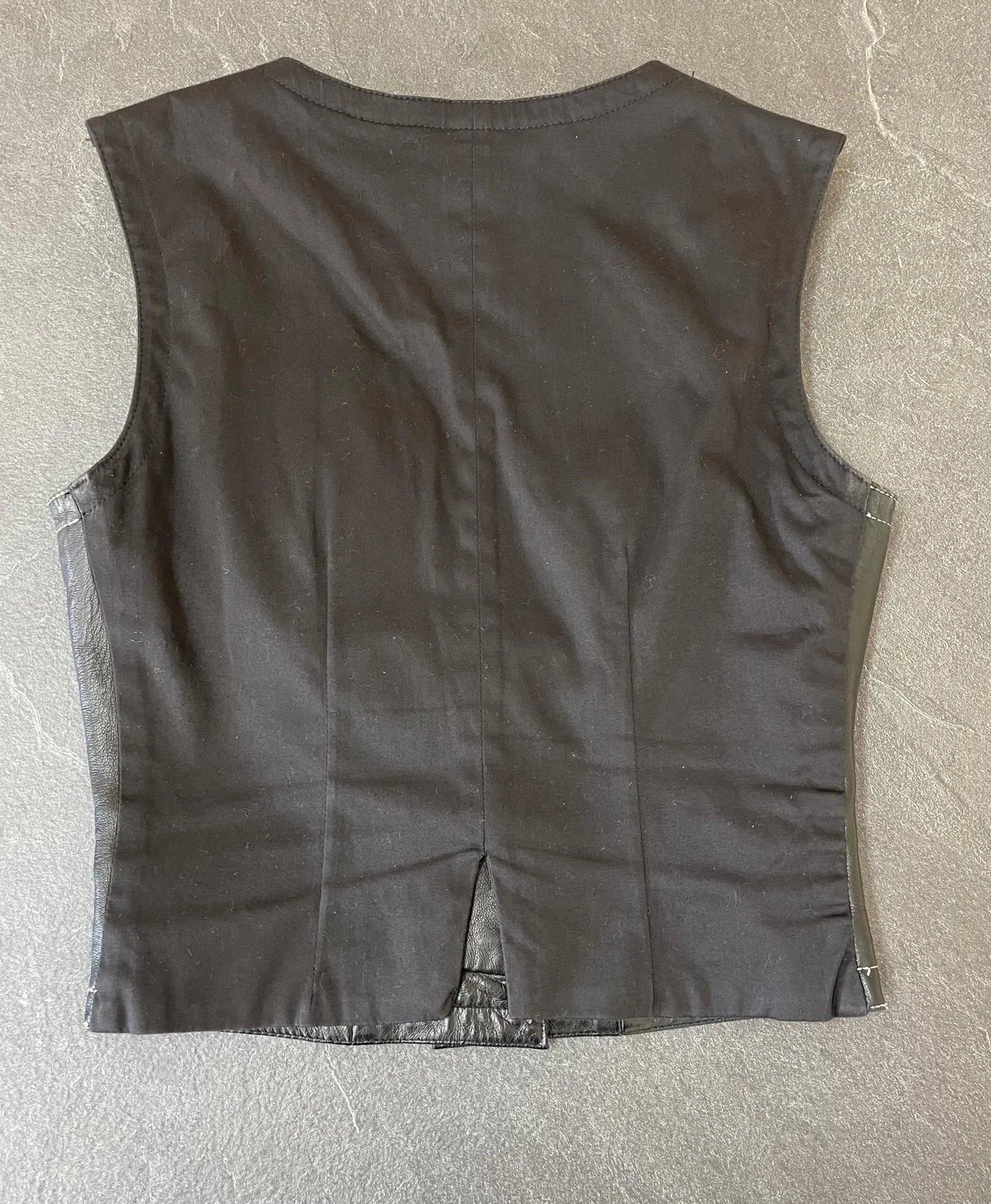 Plein Sud leather cropped vest top